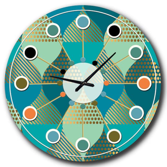 Designart 'Luxury Retro Drops I Mid-Century Modern Wall Clock